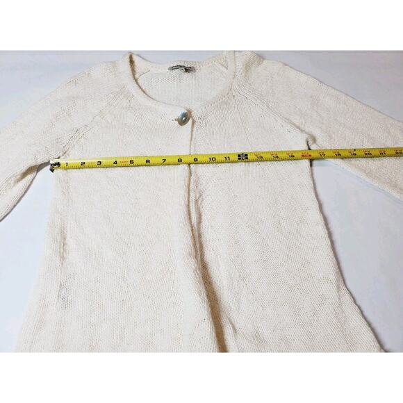 Indigenous Womens Small Sweater ORGANIC COTTON Eco-friendy Cardigan Cream - Picture 8 of 10